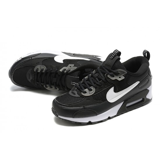 Men Sports Shoes Nike Air Max 90 Futura Black White
