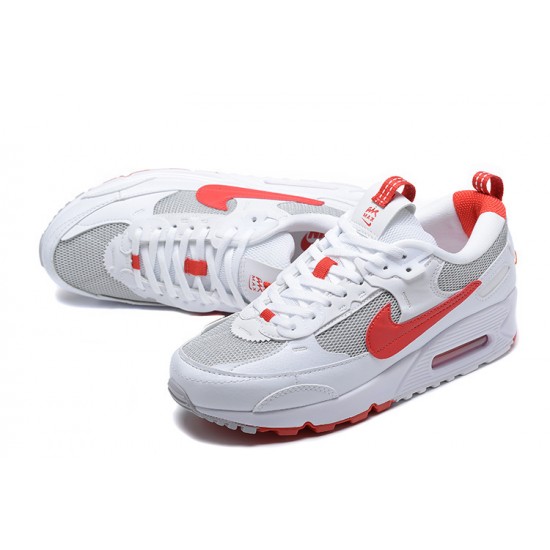 Men Sports Shoes Nike Air Max 90 Futura White Red FD9865-100