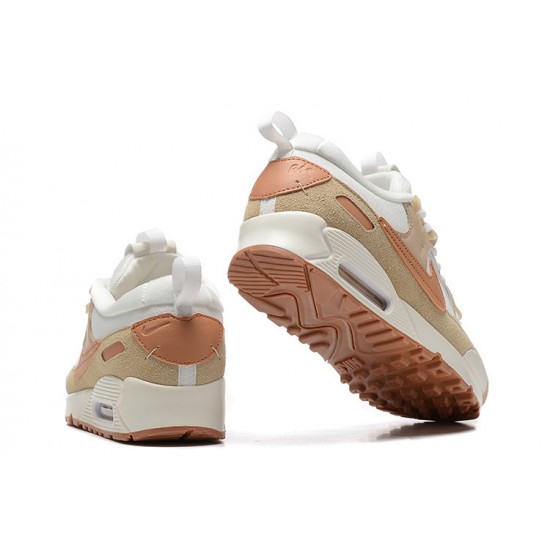 Women Sports Shoes Nike Air Max 90 Futura White Brown DV7190-100