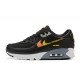 Men Sports Shoes Nike Air Max 90 Black Yellow and Orange