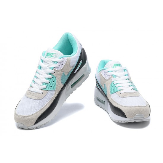 Men Sports Shoes Nike Air Max 90 Blue Beige and Grey