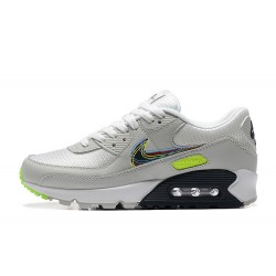 Men Sports Shoes Nike Air Max 90 Grey White and Black