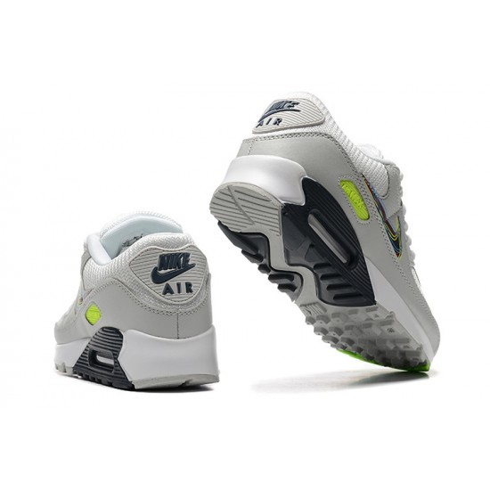 Men Sports Shoes Nike Air Max 90 Grey White and Black