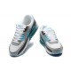 Men Sports Shoes Nike Air Max 90 White Grey and Blue