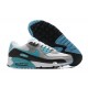 Men Sports Shoes Nike Air Max 90 White Grey and Blue