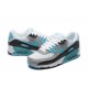 Men Sports Shoes Nike Air Max 90 White Grey and Blue
