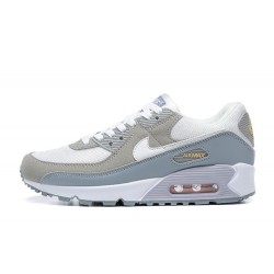 Men Sports Shoes Nike Air Max 90 White Grey and Green