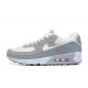 Men Sports Shoes Nike Air Max 90 White Grey and Green
