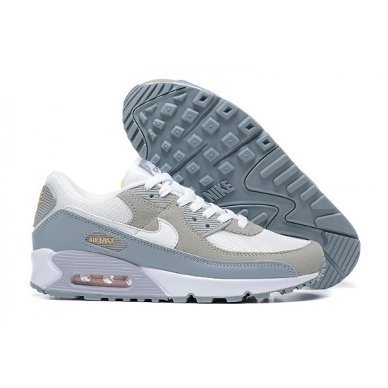 Men Sports Shoes Nike Air Max 90 White Grey and Green