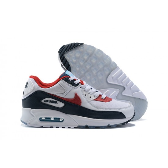 Men Sports Shoes Nike Air Max 90 White Red DJ5170-100