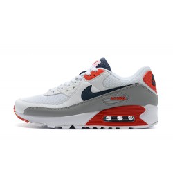 Men Sports Shoes Nike Air Max 90 White Red