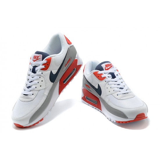 Men Sports Shoes Nike Air Max 90 White Red