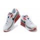 Men Sports Shoes Nike Air Max 90 White Red