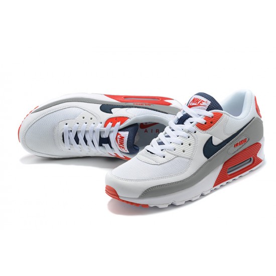 Men Sports Shoes Nike Air Max 90 White Red