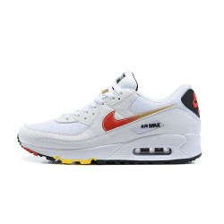 Men Sports Shoes Nike Air Max 90 White and Red