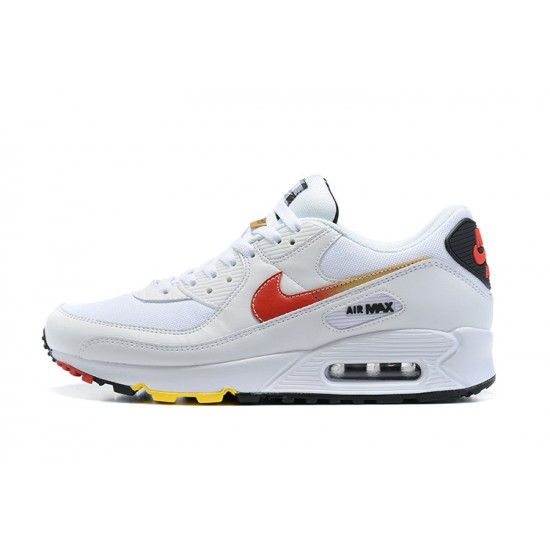 Men Sports Shoes Nike Air Max 90 White and Red