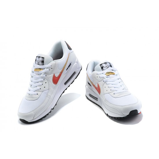 Men Sports Shoes Nike Air Max 90 White and Red