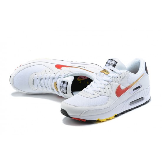 Men Sports Shoes Nike Air Max 90 White and Red