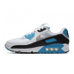Women/Men Sports Shoes Nike Air Max 90 Laser Blue and White