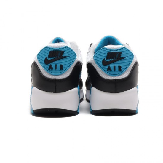Women/Men Sports Shoes Nike Air Max 90 Laser Blue and White