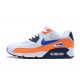 Women/Men Sports Shoes Nike Air Max 90 Orange Blue AJ1285-104