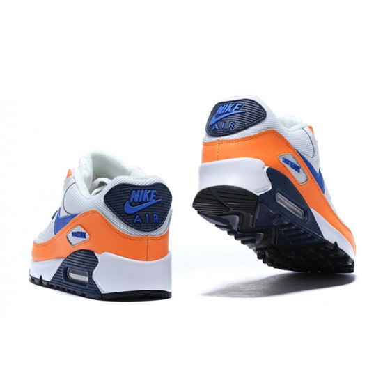 Women/Men Sports Shoes Nike Air Max 90 Orange Blue AJ1285-104