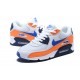 Women/Men Sports Shoes Nike Air Max 90 Orange Blue AJ1285-104