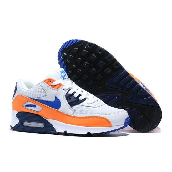 Women/Men Sports Shoes Nike Air Max 90 Orange Blue AJ1285-104