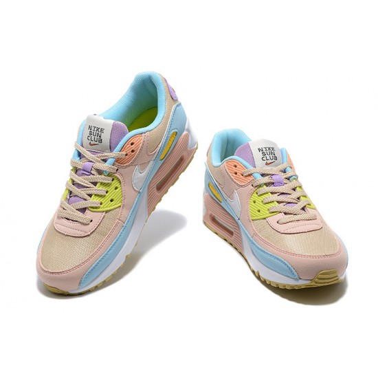 Women Sports Shoes Nike Air Max 90 Pink Blue DJ9997-100