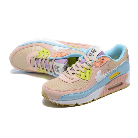 Women Sports Shoes Nike Air Max 90 Pink Blue DJ9997-100