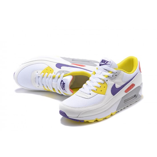 Women Sports Shoes Nike Air Max 90 White Yellow