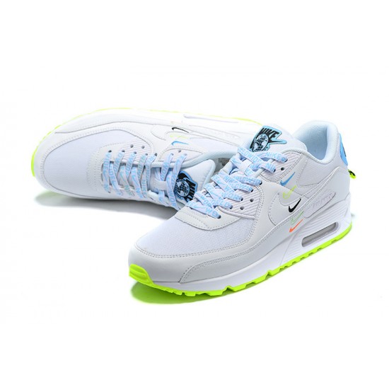 Men Sports Shoes Nike Air Max 90 SE Worldwide White Blue CK7069-100