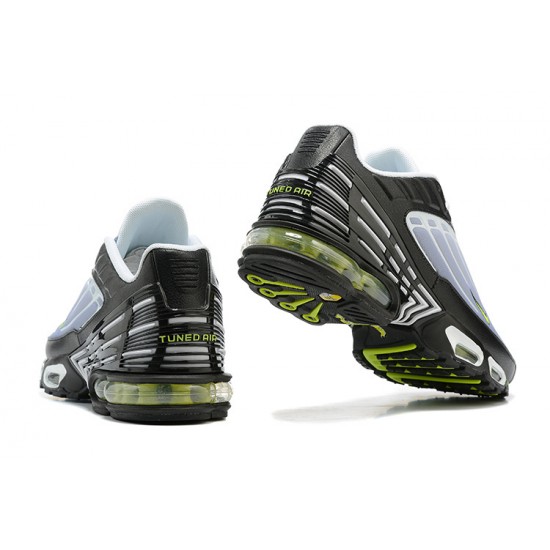 Men Sports Shoes Nike Air Max Plus 3 Black Grey and Green
