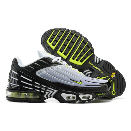 Men Sports Shoes Nike Air Max Plus 3 Black Grey and Green