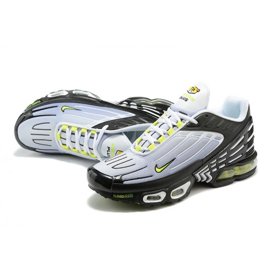 Men Sports Shoes Nike Air Max Plus 3 Black Grey and Green