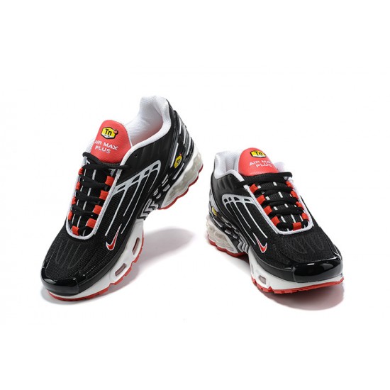 Men Sports Shoes Nike Air Max Plus 3 Black White and Red CJ0601-001