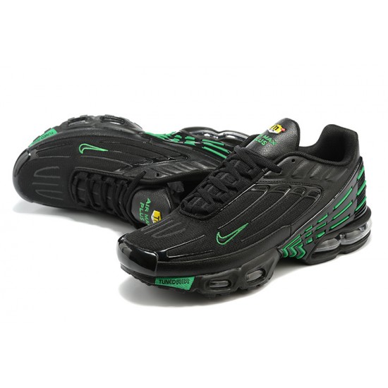 Men Sports Shoes Nike Air Max Plus 3 Black and Green