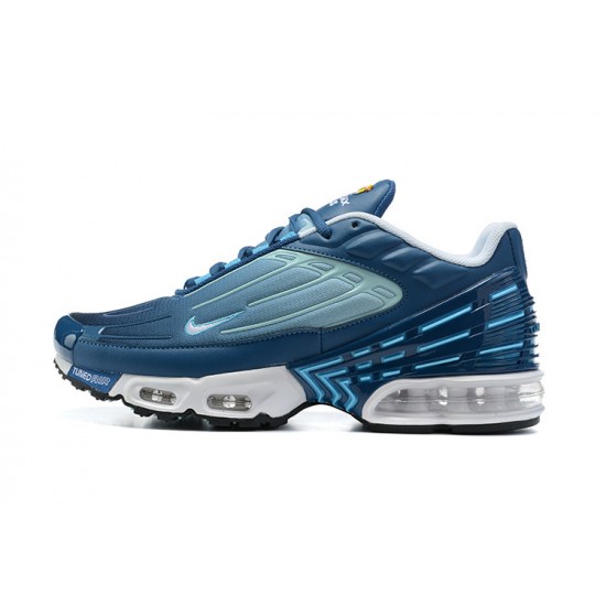 Men Sports Shoes Nike Air Max Plus 3 Blue and White