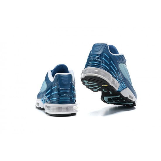 Men Sports Shoes Nike Air Max Plus 3 Blue and White