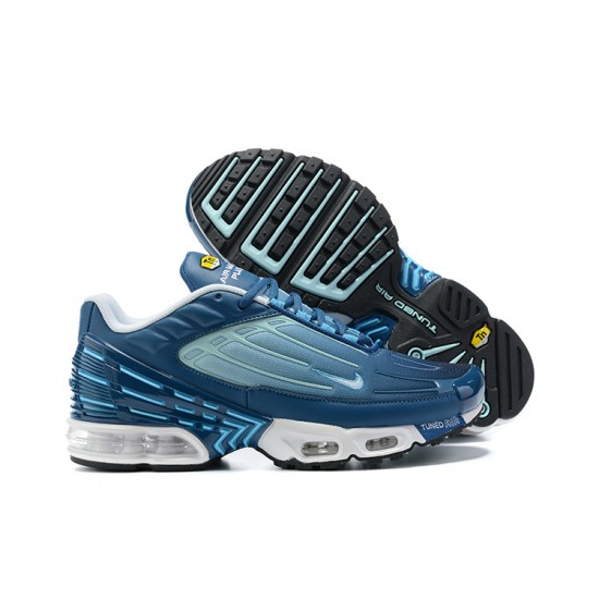 Men Sports Shoes Nike Air Max Plus 3 Blue and White