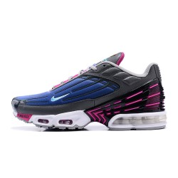 Men Sports Shoes Nike Air Max Plus 3 Grey Blue and Purple