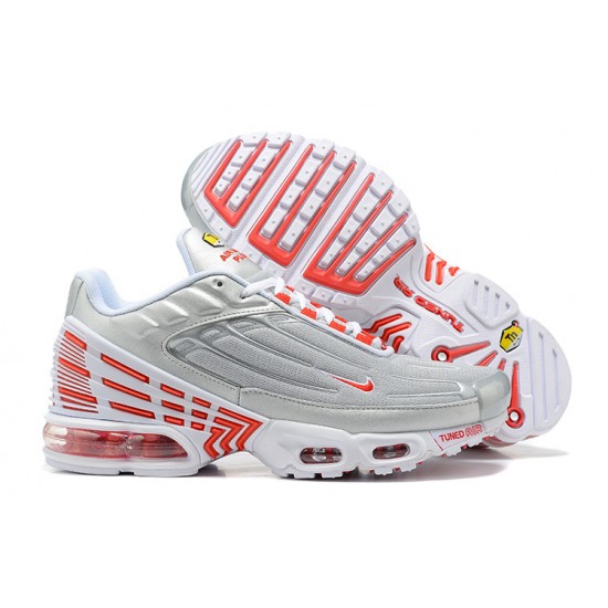 Men Sports Shoes Nike Air Max Plus 3 Grey Silver and Red  CK5178-072