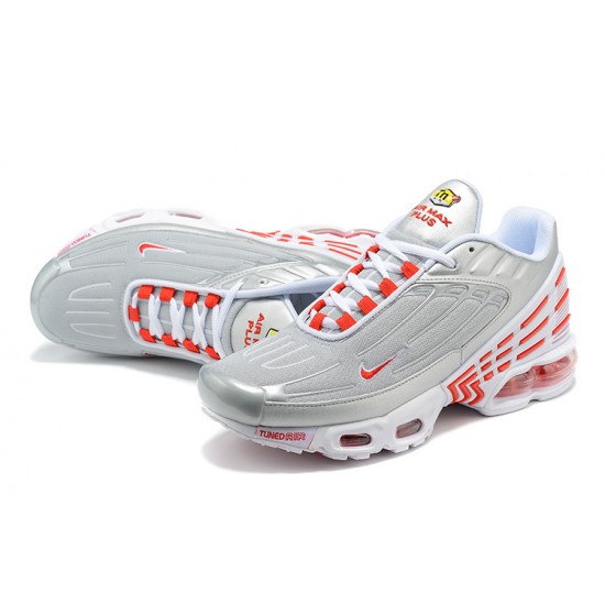 Men Sports Shoes Nike Air Max Plus 3 Grey Silver and Red  CK5178-072
