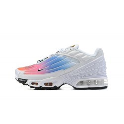 Men Sports Shoes Nike Air Max Plus 3 White Blue and Pink