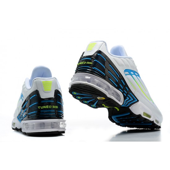 Men Sports Shoes Nike Air Max Plus 3 White Blue and Yellow DV7138-100