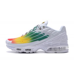 Men Sports Shoes Nike Air Max Plus 3 White Green and Yellow