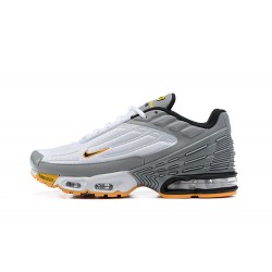 Men Sports Shoes Nike Air Max Plus 3 White Grey and Orange