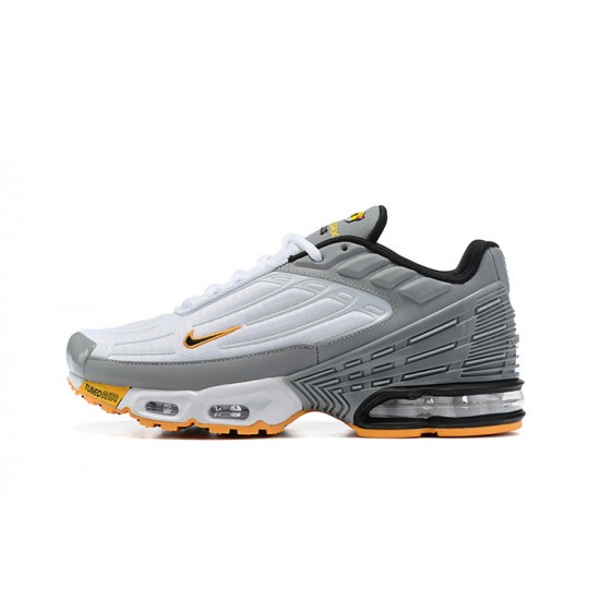 Men Sports Shoes Nike Air Max Plus 3 White Grey and Orange