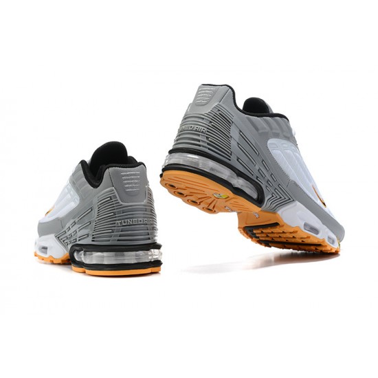 Men Sports Shoes Nike Air Max Plus 3 White Grey and Orange
