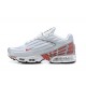 Men Sports Shoes Nike Air Max Plus 3 White Red and Silver